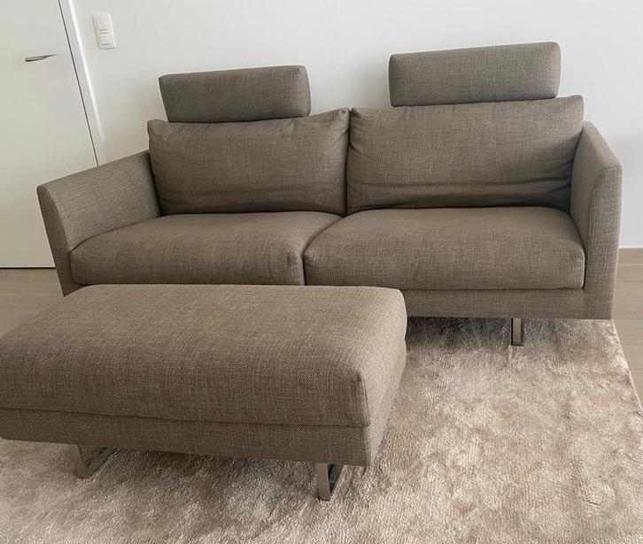 Montis Axel sofa mét poef en 2 hoofdsteunen, Huis en Inrichting, Zetels | Zetels en Chaises Longues, Gebruikt, 150 tot 200 cm