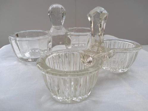 2 vintage peper- en zoutvaatjes. Ook apart te koop, Antiek en Kunst, Antiek | Glaswerk en Kristal, Ophalen of Verzenden