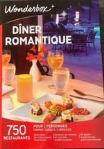 Coffret wonderbox « diner romantique », Tickets & Billets, Réductions & Chèques cadeaux, Deux personnes, Bon cadeau, Autres types