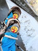 Poussette doubleABC ZOOMmarron&blanccassé avec sac bébé bleu, Enlèvement ou Envoi