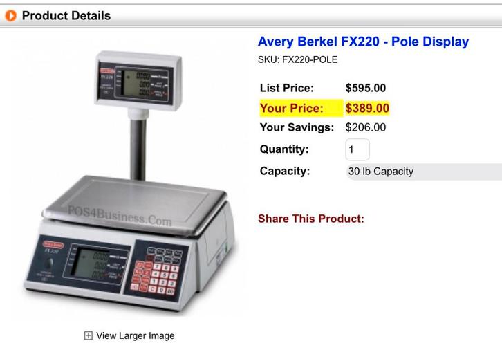 Avery Berkel FX220 weegschaal, Elektronische apparatuur, Weegschalen, Zo goed als nieuw, Ophalen of Verzenden