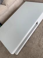Witte salontafel met glazen blad, 100 à 150 cm, Rectangulaire, Modern, 50 à 100 cm