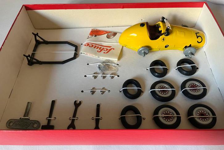 Schuci Grand Prix Racer gele FERRARI oldtimer, Verzamelen, Speelgoed, Verzenden