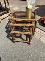Rotantafels, Huis en Inrichting, Tafels | Bijzettafels, Ophalen, Gebruikt, Vintage, Rechthoekig