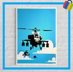 🟢 BANKSY Happy chopper gesigneerd - met certificaat -, Antiquités & Art, Enlèvement ou Envoi