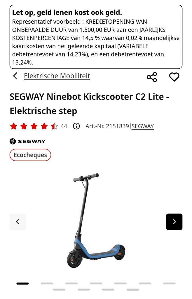 Segway Ninebot kickscooter, Fietsen en Brommers, Steps, Zo goed als nieuw, Ophalen