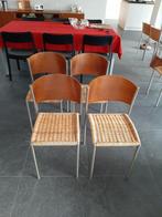 4 keukenstoelen, Huis en Inrichting, Ophalen, Gebruikt, Bruin, Vier