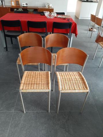 4 chaises de cuisine, Métal, Brun, Enlèvement, Utilisé