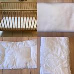 Baby bedje beukenhout/matras/beschermhoes/kussen/donsdeken, Ophalen, Zo goed als nieuw