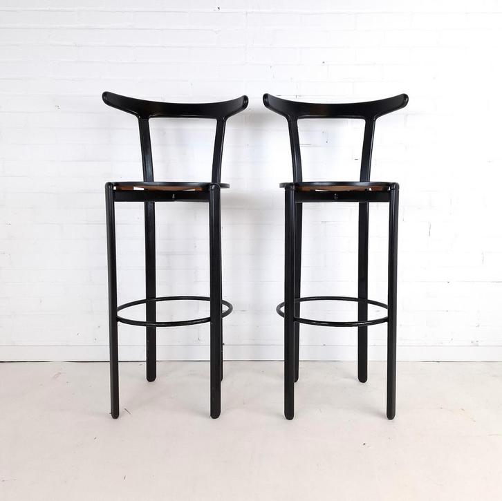 2x vintage Memphis stijl barkruk, Maison & Meubles, Tabourets de bar, Utilisé, Métal, 2 tabourets, Enlèvement