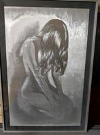 Te koop: naakte vrouw metalic folie art ets, Antiek en Kunst, Ophalen
