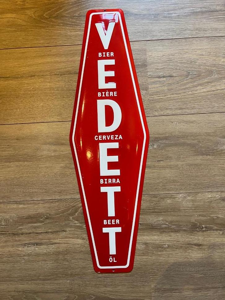 Reclamebord Vedett (geëmailleerd plaatstaal), Verzamelen, Merken en Reclamevoorwerpen, Reclamebord, Ophalen of Verzenden