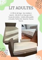 lit boxspring EPEDA 140/200 Gris, Ophalen, Tweepersoons, 140 cm, Zo goed als nieuw