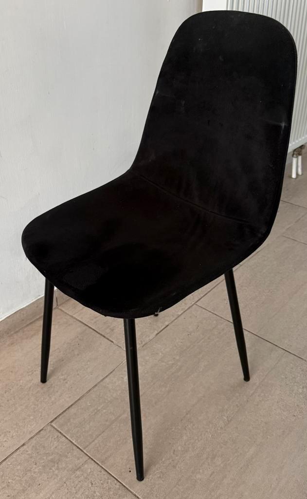 Set de 6 chaises noires en tissus, Huis en Inrichting, Stoelen, Zo goed als nieuw, Eén, Zwart, Ophalen