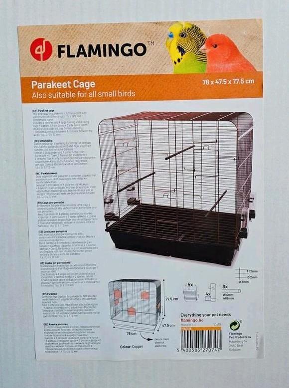 NEW - Cage à perruches Macha en cuivre noir - Flamingo, Animaux & Accessoires, Oiseaux | Cages & Volières, Synthétique, Enlèvement