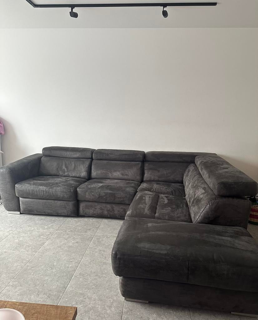 Canapé Xoon 5 places brun foncé avec système électrique, 75 à 100 cm, 250 à 300 cm, Banc d'angle, Quatre personnes ou plus