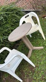 Table de jardin et 2chaises blanc, Enlèvement, Comme neuf