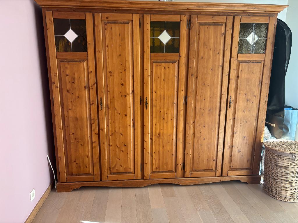 Armoire, Pin, Avec tablette(s), 200 cm ou plus, Landelijk