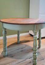 Table ronde ancienne CHÊNE MASSIF restaurée – 4/6 pers., 100 à 150 cm, Quatre personnes, Campagne, fermette, Rond