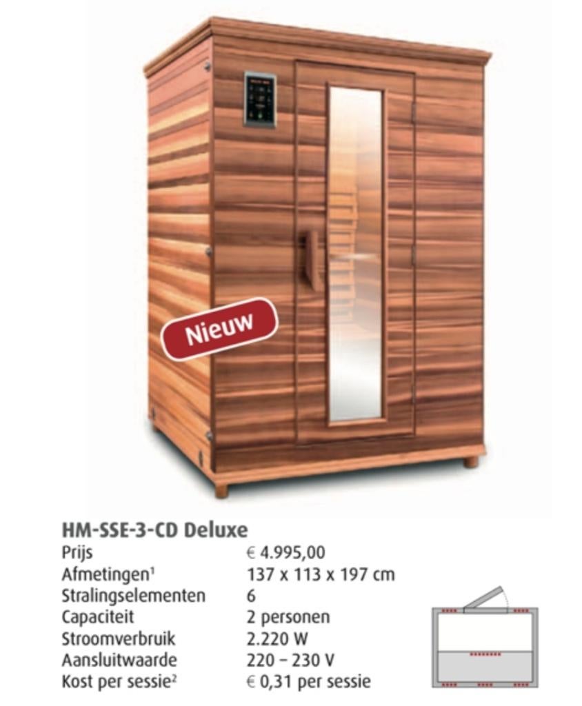 Infraroodcabine  Health Mate, Sport en Fitness, Ophalen, Zo goed als nieuw, Infrarood, Complete sauna