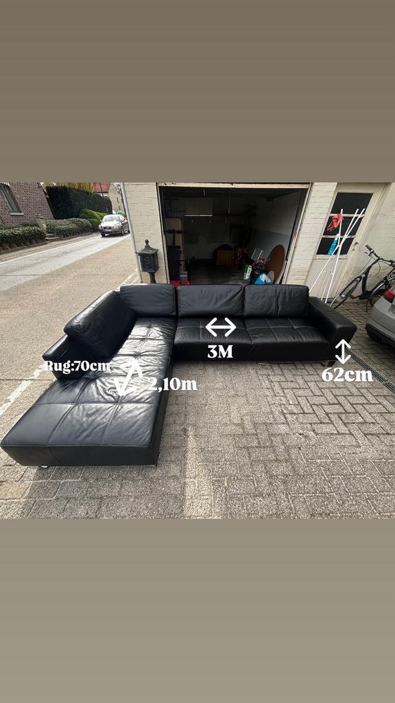 Hoekzetel, Huis en Inrichting, Zetels | Complete zithoeken, Gebruikt, Leer, Ophalen