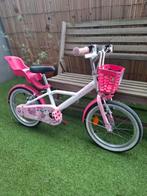 Meisjes fiets 16 inch met mandje en poppenzitje., Enlèvement, 16 pouces