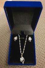 Prachtige set zilver 925, Neuf, Enlèvement ou Envoi, Avec cristal, Argent