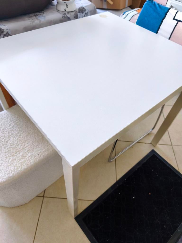 Table blanche à rallonge, Maison & Meubles, Enlèvement