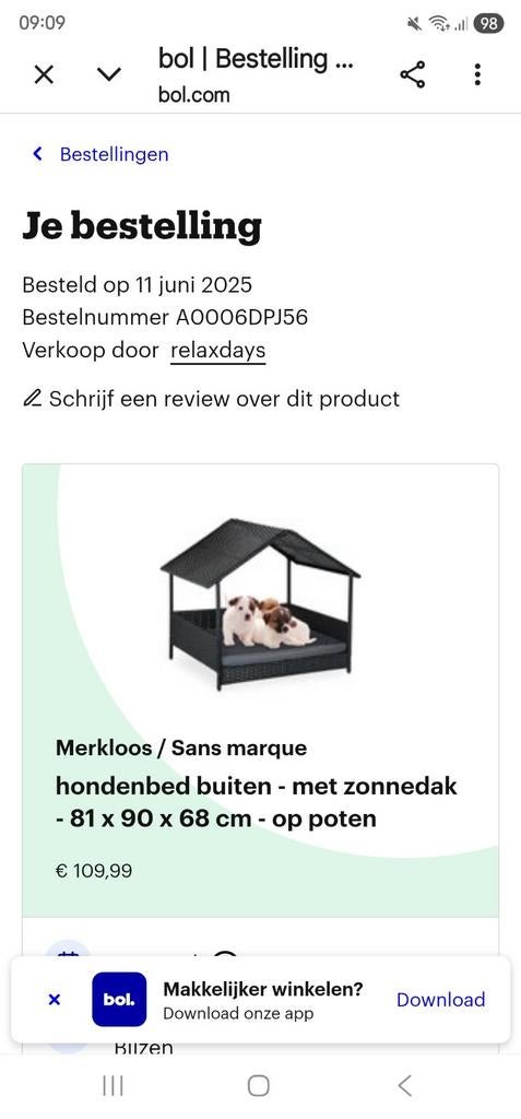 Hondenbed, Ophalen