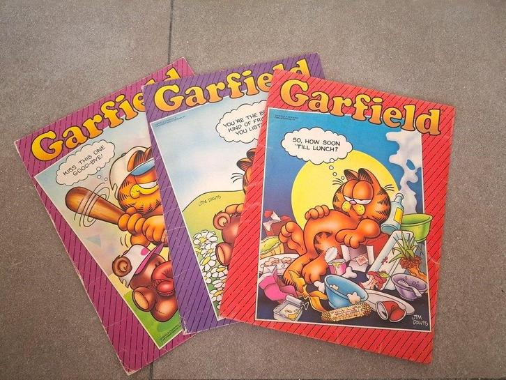 3 Vintage Mappen van Garfield - 1978, Verzamelen, Stripfiguren, Gebruikt, Gebruiksvoorwerp, Garfield, Ophalen of Verzenden