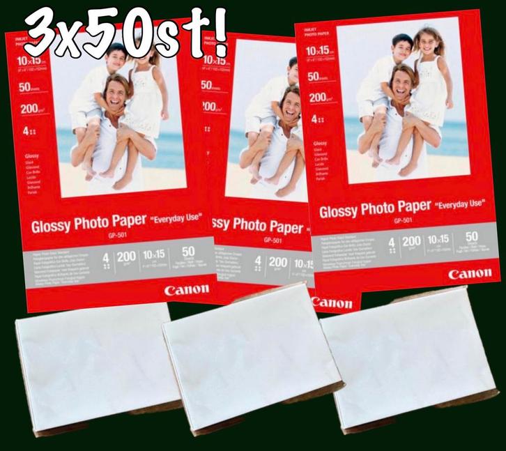 3x Canon GP-501 glossy photo paper 🖨️📸 150 vellen, Computers en Software, Printerbenodigdheden, Nieuw, Overige typen, Ophalen of Verzenden