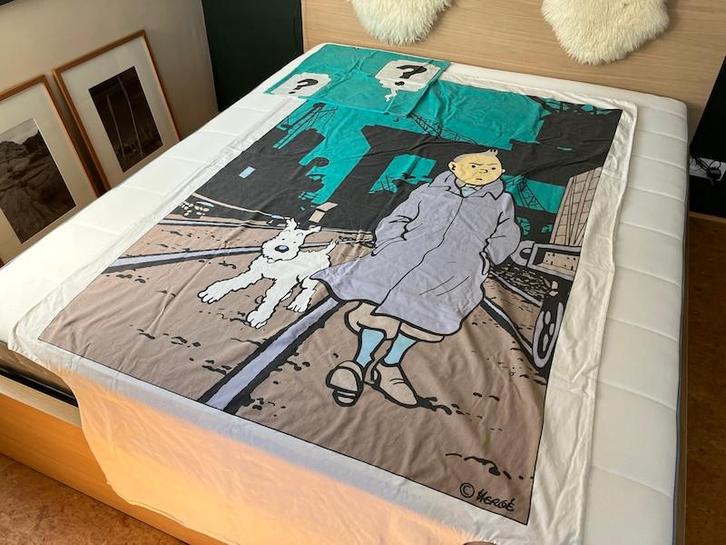 Housse de couette + taie Tintin – Vintage – Bon état, Enfants & Bébés, Chambre d'enfant | Linge de lit, Utilisé, Oreiller, Autres couleurs