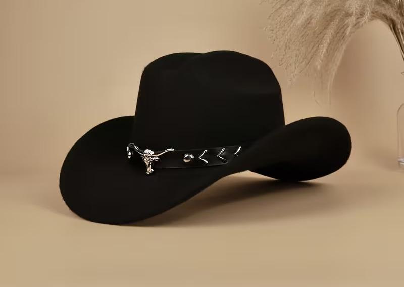 Brede Cowboyhoed Ronde Gesp en Decoratieve Riem (Nieuw), Enlèvement ou Envoi, Neuf, Chapeau