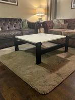 vintage houten zwart witte salontafel / coffee table, Antiek en Kunst, Ophalen
