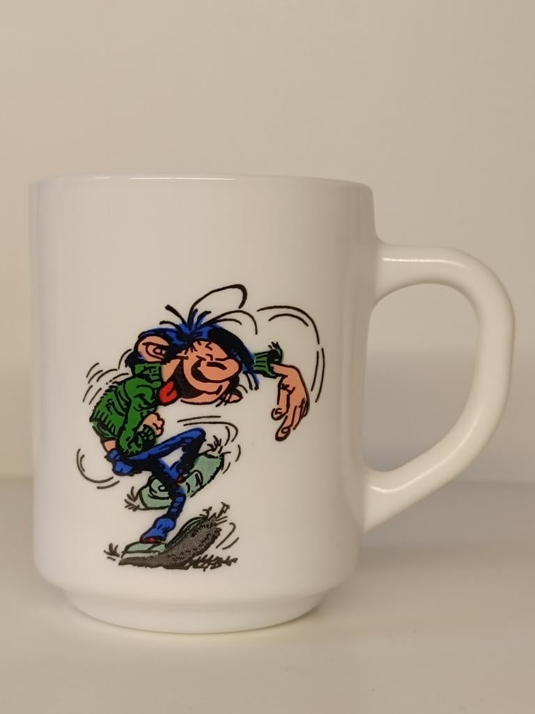 Gaston Lagaffe Guust Flater Arcopal 1984 vintage mok, Ophalen of Verzenden