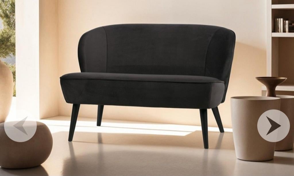 Banquette woood sara gris velours en très bon état, Maison & Meubles, Canapés | Sofas & Chaises Longues, Enlèvement