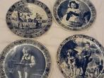 4 holandse antieke borden, Antiquités & Art, Antiquités | Assiettes décoratives & Carrelages, Enlèvement