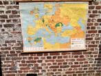 Oude schoolkaart   van  europa, Antiek en Kunst, Ophalen of Verzenden