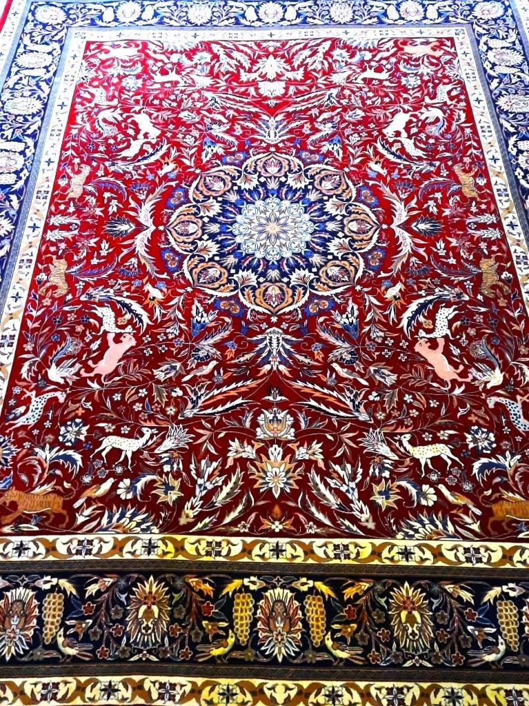 Perzische handgeknoopt kostbaar tapijt (Isfahan) 305x245 cm, 200 cm of meer, Zo goed als nieuw, 200 cm of meer, Rechthoekig