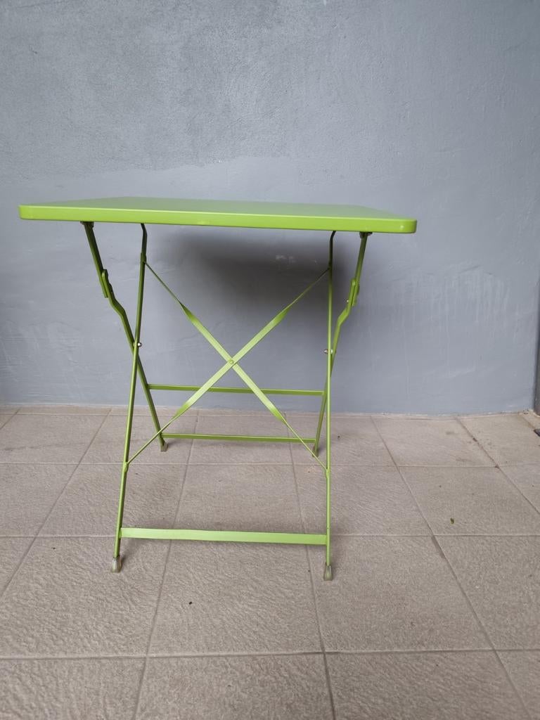 Opvouwbaar ijzeren tuintafeltje. 60/60 cm. Ruimtebesparend., Tuin en Terras, Tuintafels, Ophalen
