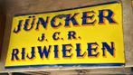 Oud emaille reclame bord Juncker, Verzamelen, Ophalen of Verzenden, Gebruikt, Reclamebord