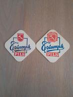 2 bierviltjes t´hamerken  triumph pils, Verzamelen, Ophalen of Verzenden