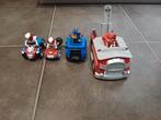 4 voertuigen paw patrol + 9 losse pups, Ophalen of Verzenden, Zo goed als nieuw