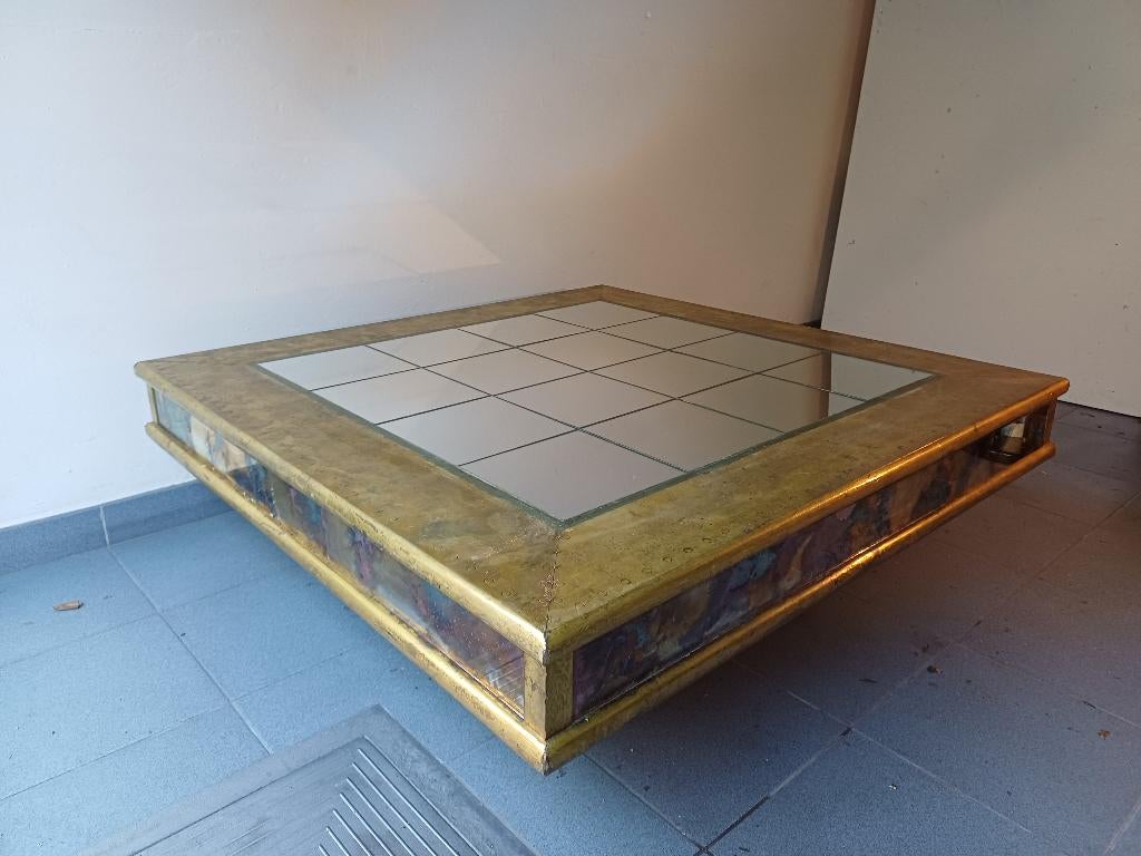 Vintage salontafel dubarry, Ophalen, Glas, Gebruikt, Vierkant