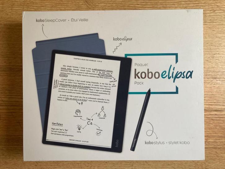 Kobo Elipsa-pakket (eReader + Stylus + Sleepcover), Computers en Software, E-readers, Zo goed als nieuw, 10 inch of meer, 16 GB of meer