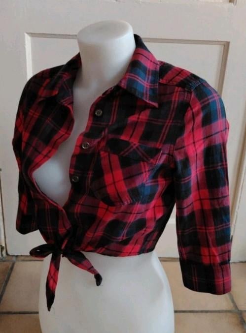 CHEMISE À CARREAUX - MANCHES 3/4 - UNE POCHE CÔTÉ COEUR, Coolcat, Enlèvement ou Envoi, Porté