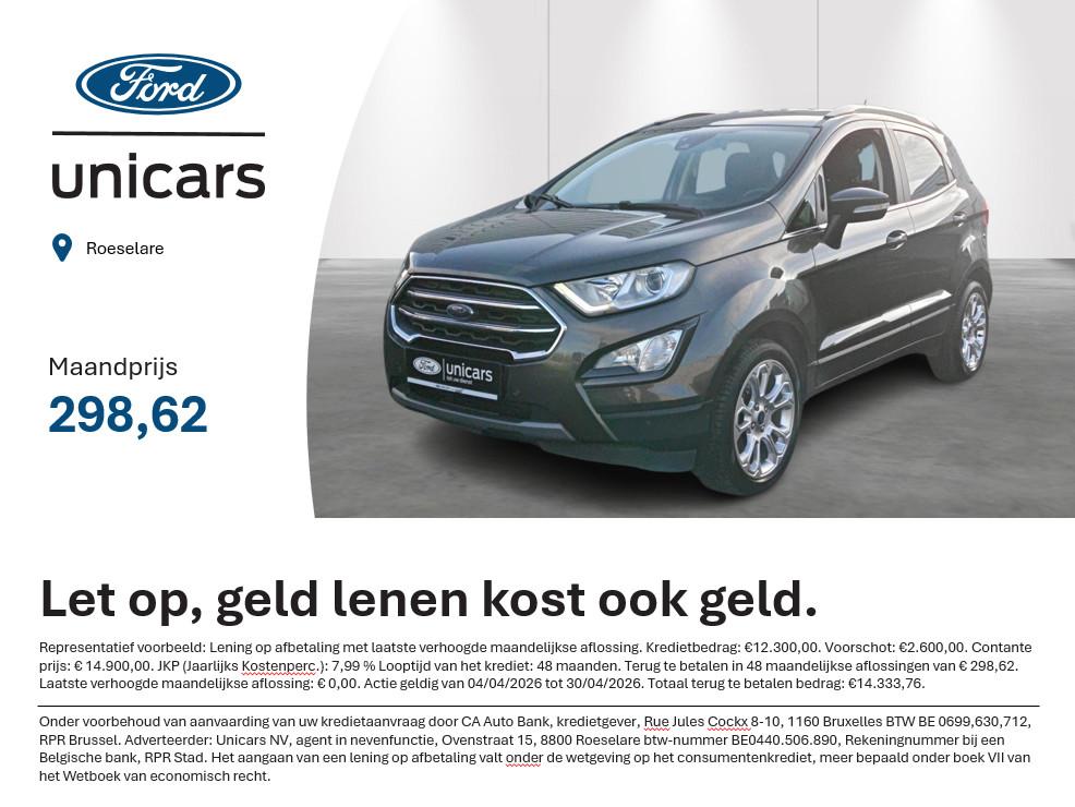 Ford EcoSport 1.0i EcoBoost 92kW Titanium, Achat, Ecosport, Boîte manuelle, Autres couleurs