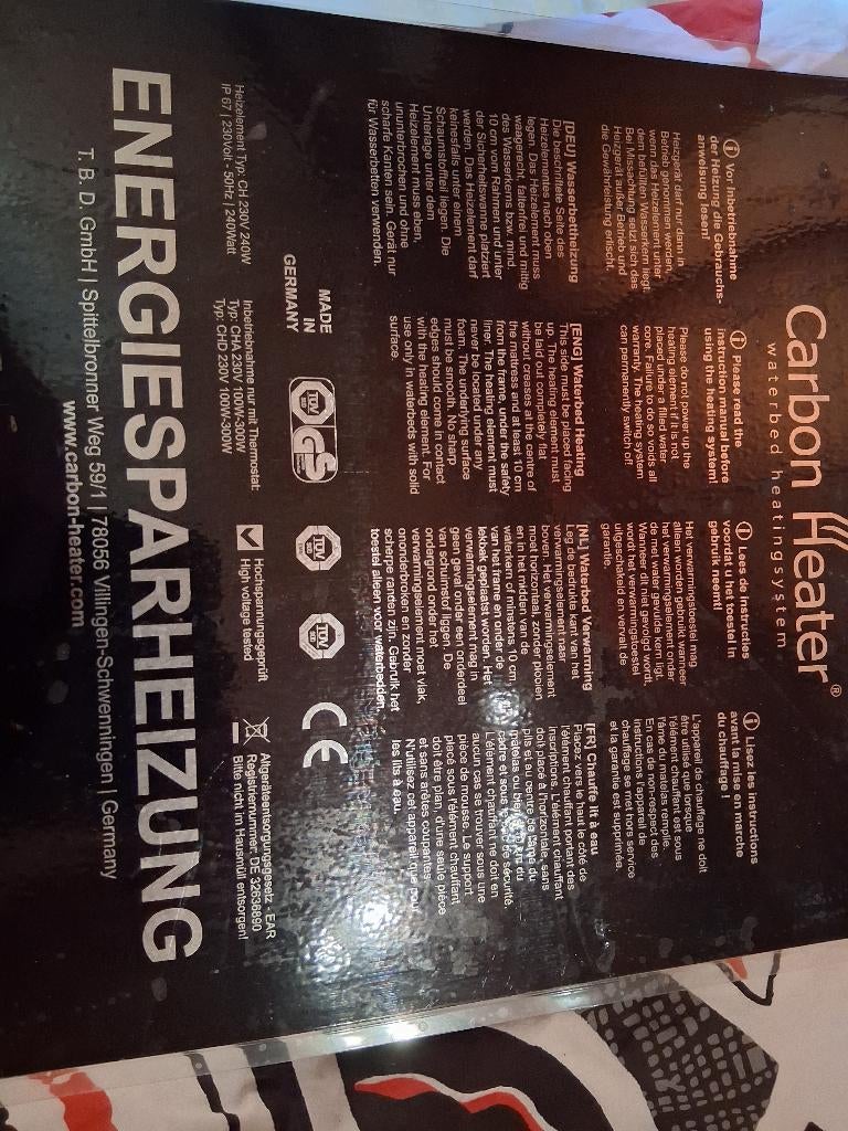 Waterbed Heating, Enlèvement, Utilisé, 190 cm ou moins, 70 cm ou moins