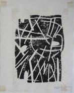 André van der Vossen houtsnede "Abstracte Compositie", 1959, Antiek en Kunst, Kunst | Etsen en Gravures, Ophalen