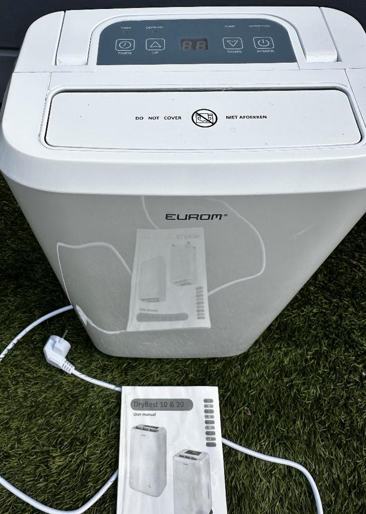 Eurom luchtontvochtiger 10L/24u - 5 maanden oud, Elektronische apparatuur, Luchtbehandelingsapparatuur, Zo goed als nieuw, Luchtontvochter